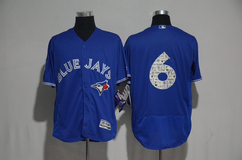 2017 MLB Toronto Blue Jays #6 no name Blue Fashion Edition Jerseys